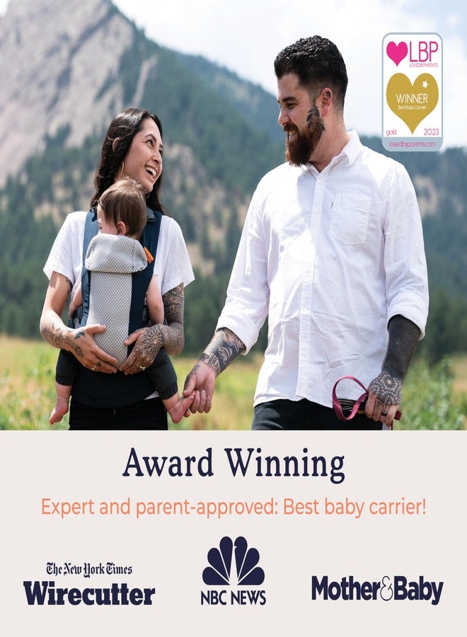 بيكو حاملة الأطفال بيكو جيميني من حديثي الولادة إلى الأطفال الصغار - حاملة أطفال معتمدة ومريحة للأطفال الرضع والأطفال بوزن 7-35 رطلاً - شكل حرف M، مقعد قابل للتعديل، شبكة ثلاثية الأبعاد قابلة للتهوية (لون كحلي بارد) - Image 3